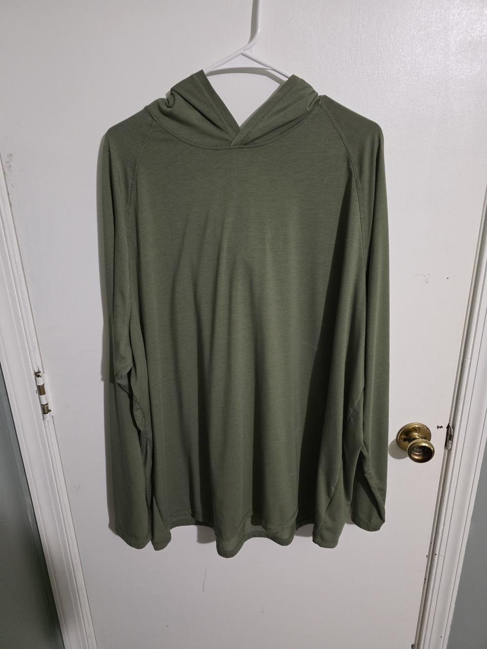 Men's Olive Hooded Long-Sleeve Pullover